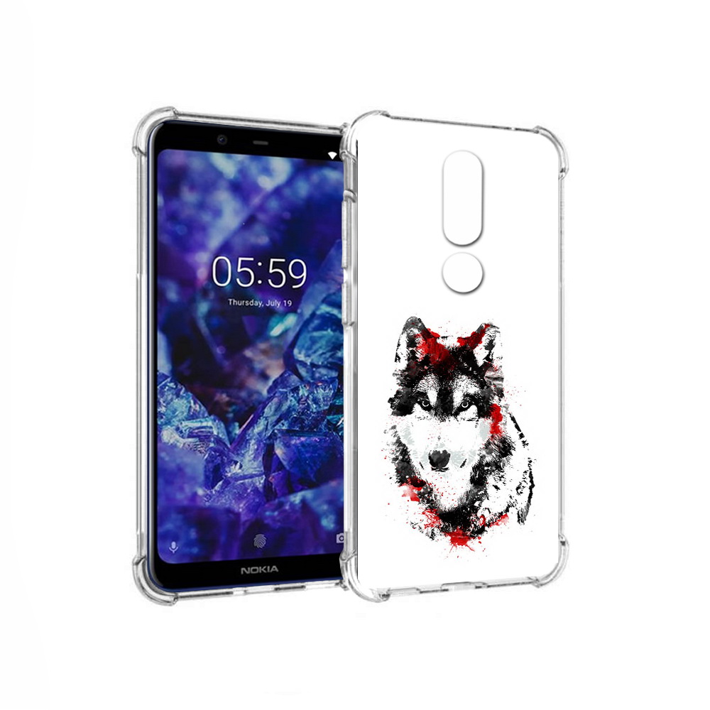 

Чехол MyPads Tocco для Nokia 5.1 Plus кровавый волк (PT119548.120.416), Прозрачный, Tocco