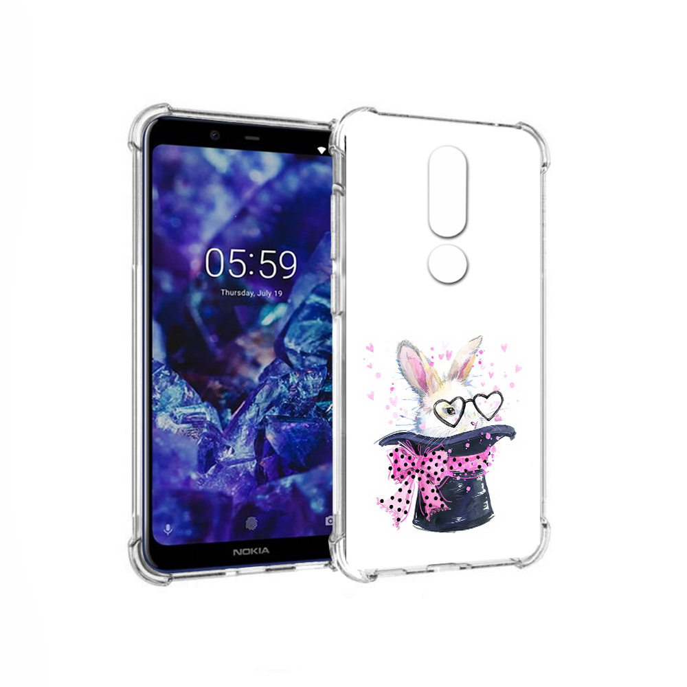 Чехол MyPads Tocco для Nokia 5.1 Plus кролик в шляпе (PT119548.120.418)