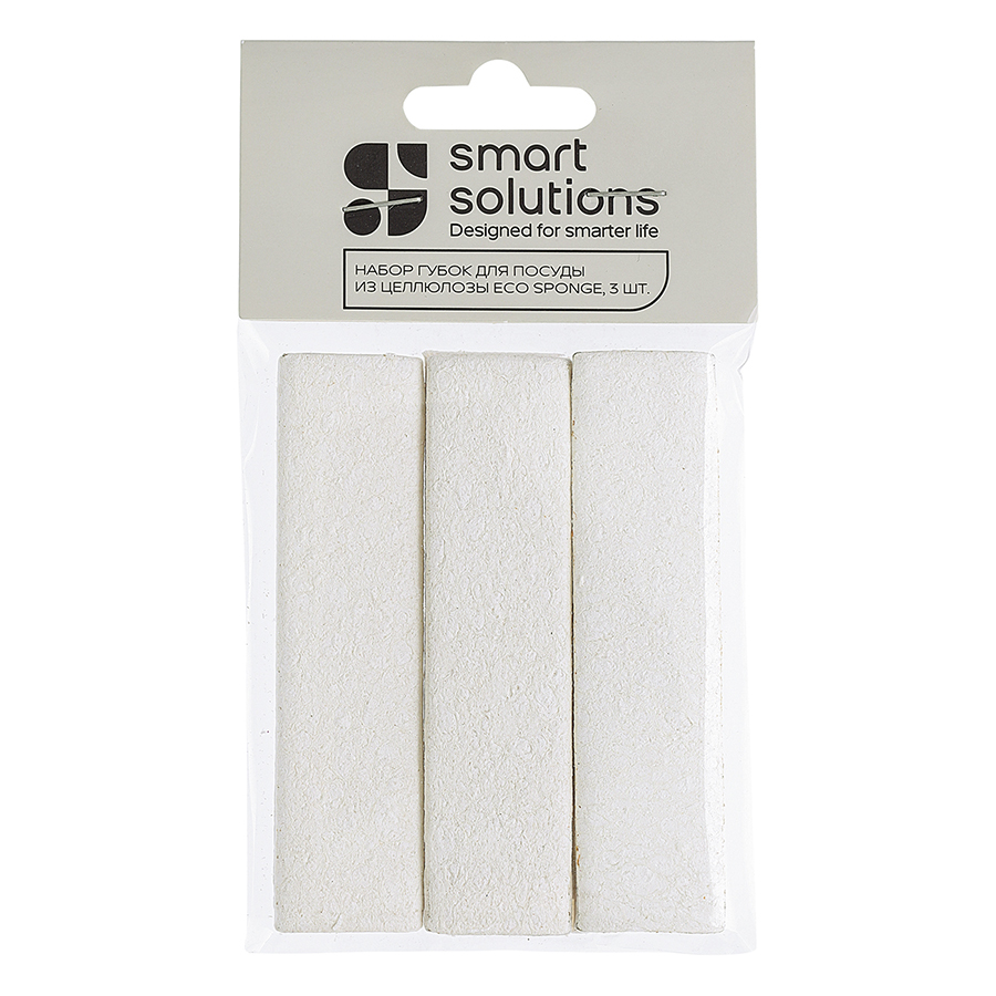 Губки для мытья посуды Smart Solutions из целлюлозы Eco Sponge 3 шт 1459₽