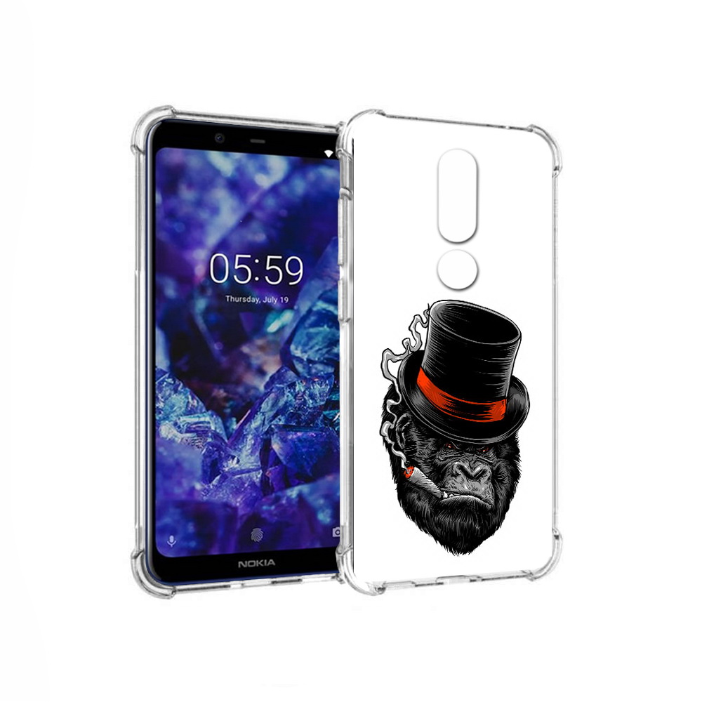 

Чехол MyPads Tocco для Nokia 5.1 Plus дизайнерская горилла (PT119548.120.431), Прозрачный, Tocco