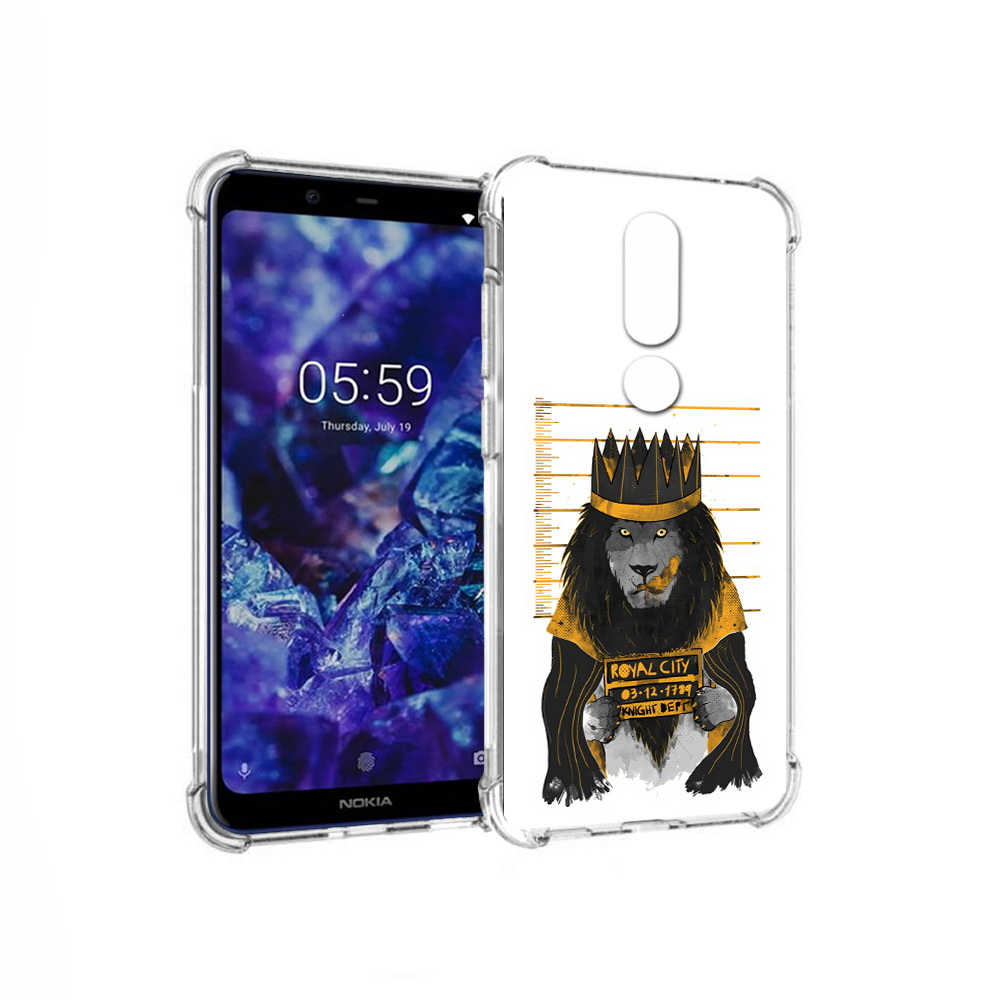 

Чехол MyPads Tocco для Nokia 5.1 Plus лев в законе (PT119548.120.435), Прозрачный, Tocco