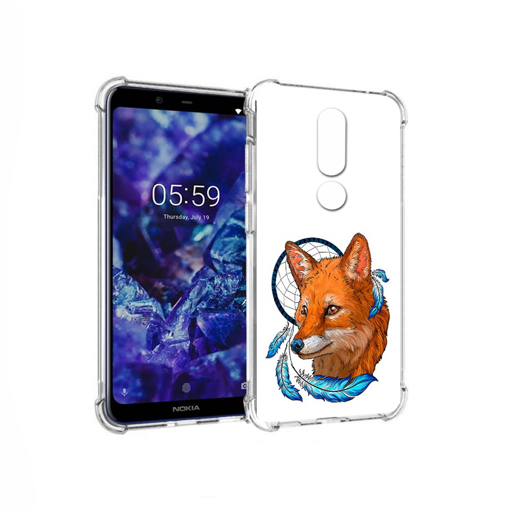 

Чехол MyPads Tocco для Nokia 5.1 Plus лиса и ловец снов (PT119548.120.438), Прозрачный, Tocco