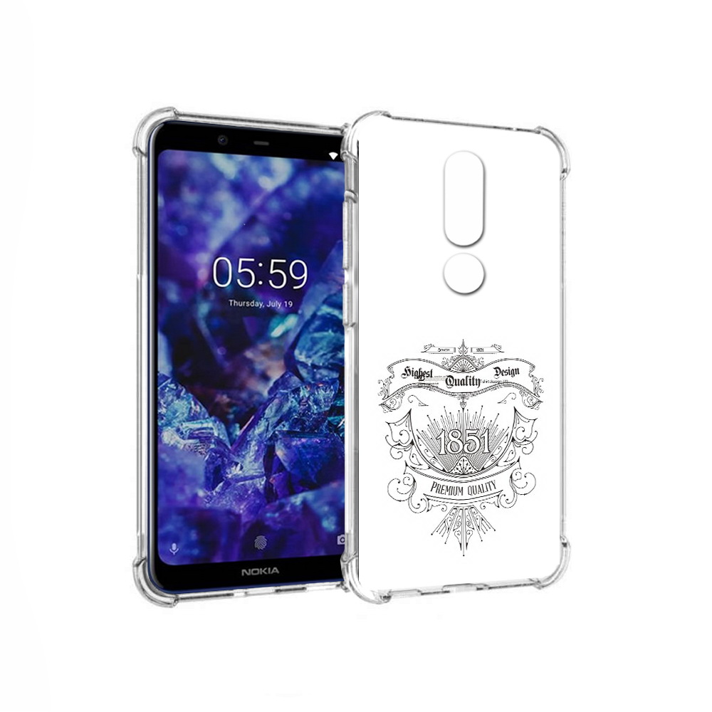 

Чехол MyPads Tocco для Nokia 5.1 Plus логотип 1851 год (PT119548.120.444), Прозрачный, Tocco