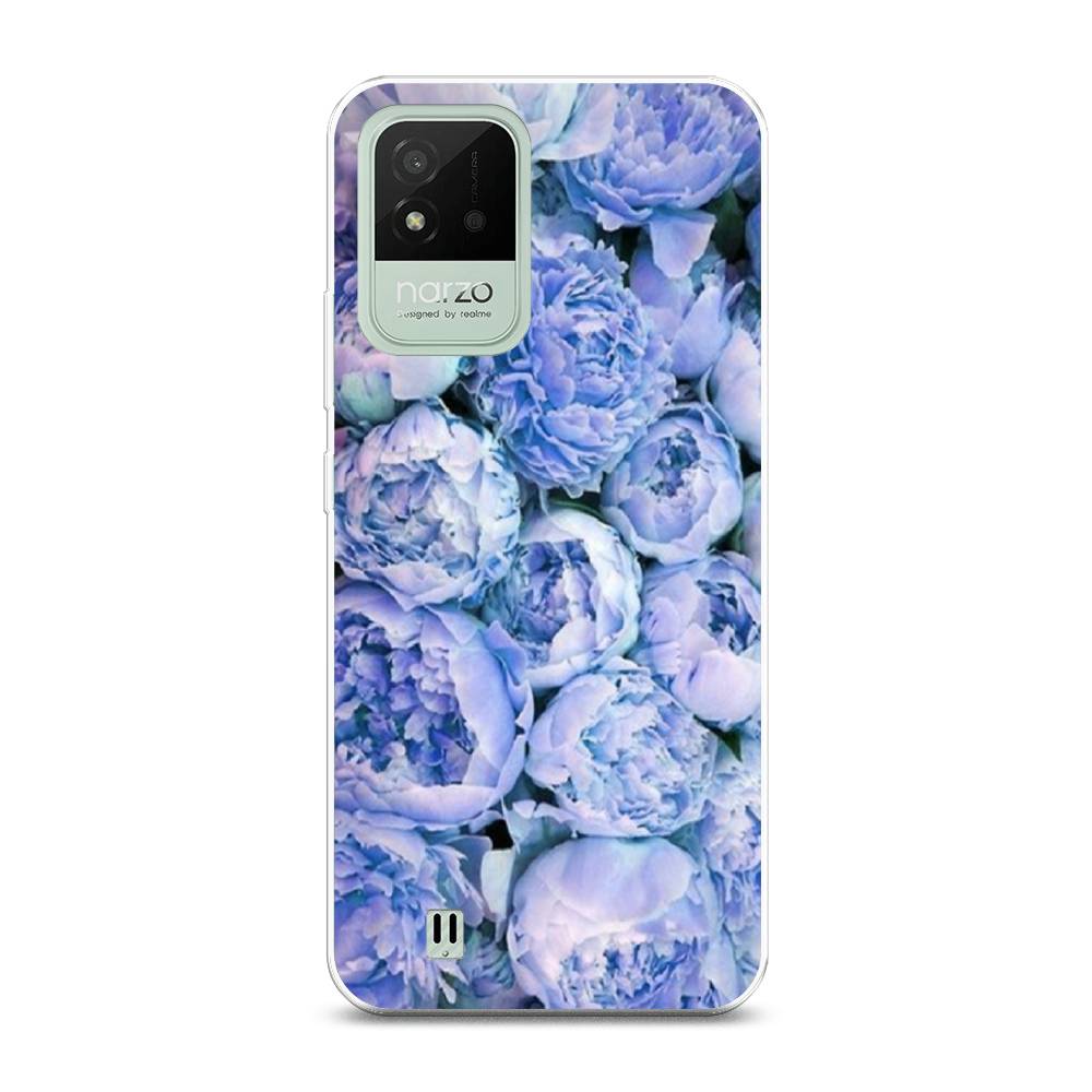 

Чехол Awog на Realme Narzo 50i "Пионы голубые", Разноцветный, 2510050-8