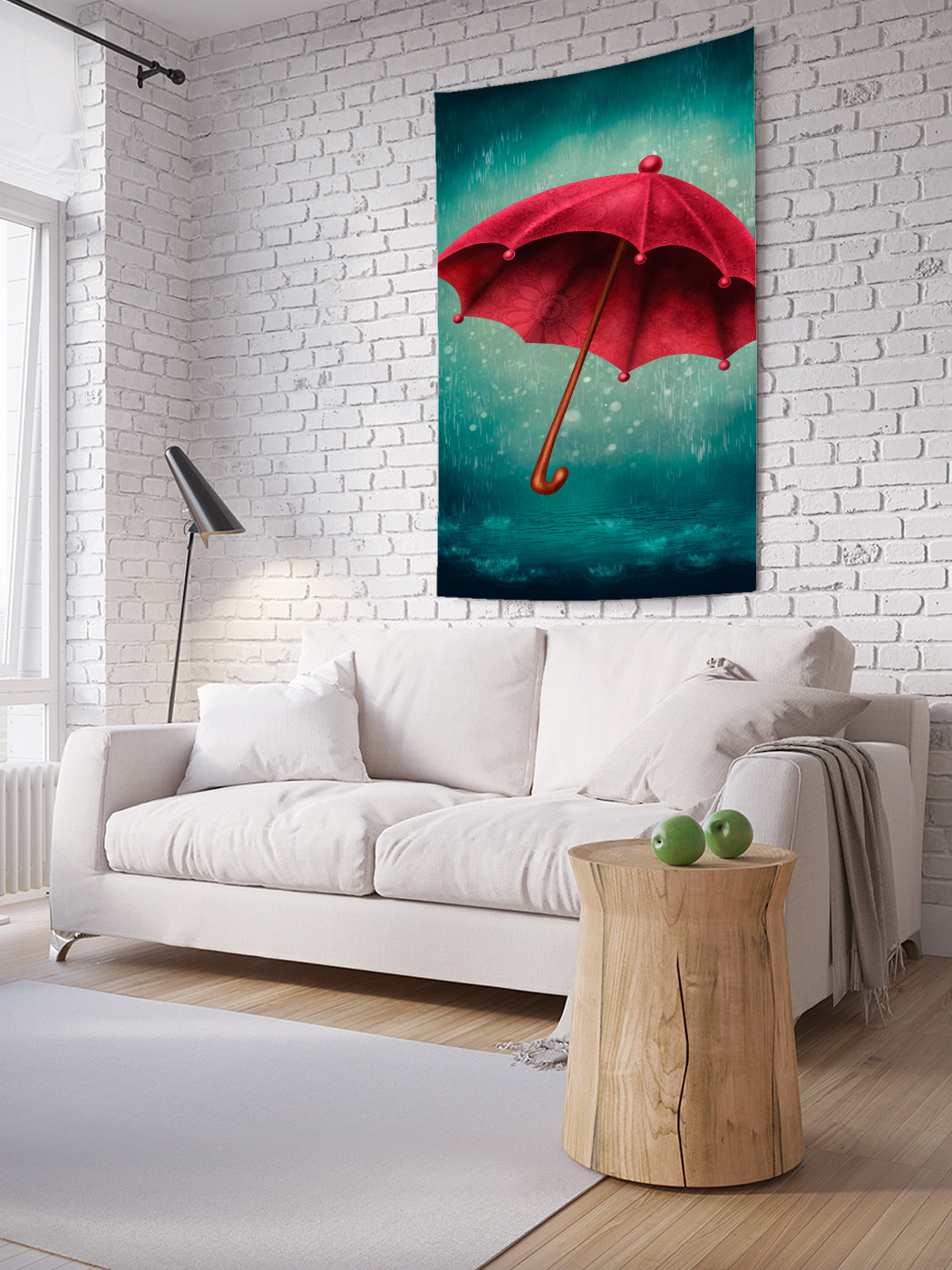 фото Вертикальное фотопанно на стену joyarty "одинокий зонт", 150x200 см