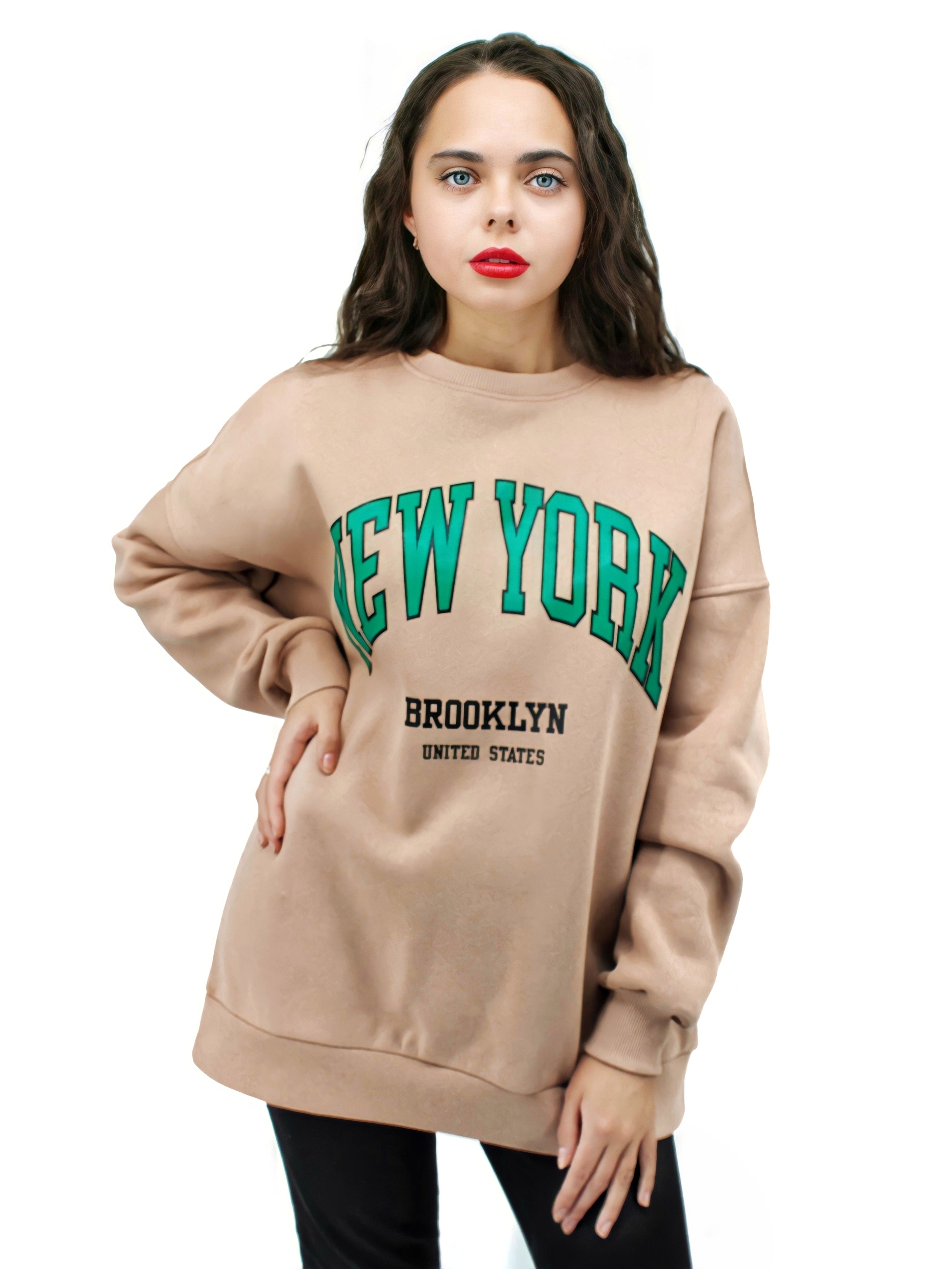 

Свитшот женский SeeBear начес NY бежевый M, начес NY