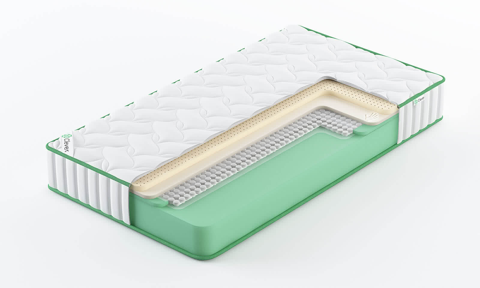

Матрас Clever CloudFlex Mix High 160x180, Белый, CloudFlex Mix High