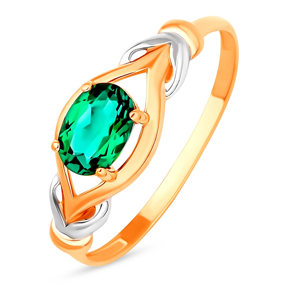 

Кольцо из красного золота с изумрудом искусственным р.  585Gold 199000025, 199000025