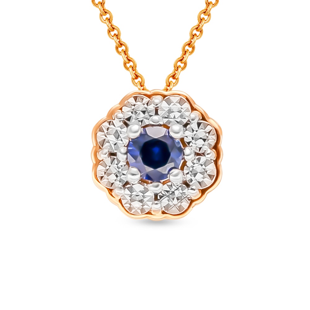 

Бегунок из красного золота 585Gold 199000493, сапфир искусственный, 199000493