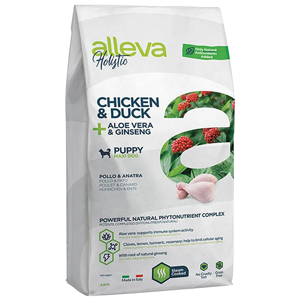 Сухой корм для щенков Alleva Holistic Chicken & Duck Maxi, курица, утка, 2кг