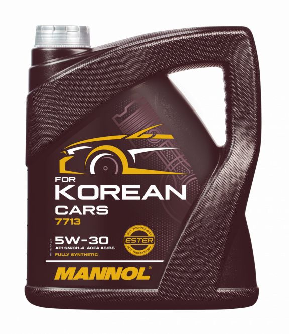 

Моторное масло синтетическое MANNOL FOR KOREAN CARS 7713, 5W-30, A5/B5, 4 л., O.E.M. For Hyundai/KIA