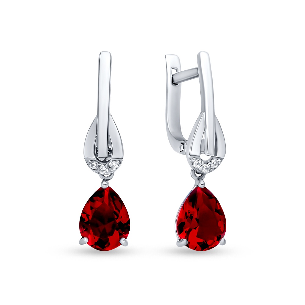 

Серьги подвески из серебра 585Gold 702010163, кристалл ювелирный/фианит, 702010163