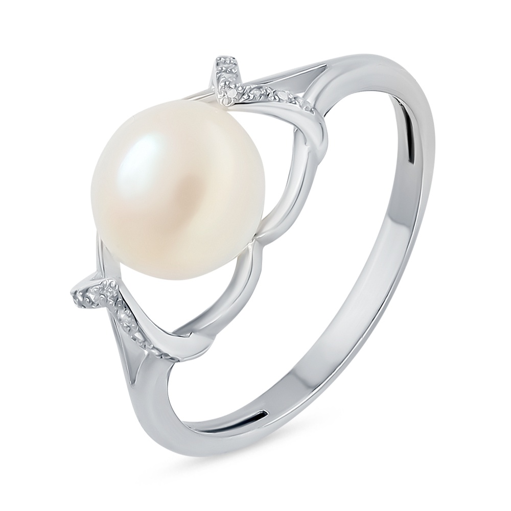 

Кольцо из серебра р. , 585Gold 701012219, жемчуг культивированный\фианит, 701012219