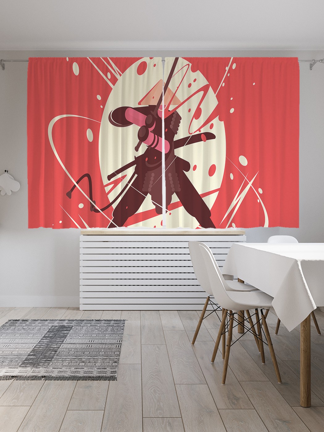 

Классические шторы JoyArty "Ниндзя с мечом", серия Oxford DeLux, 2 полотна 145x180 см, Ниндзя с мечом