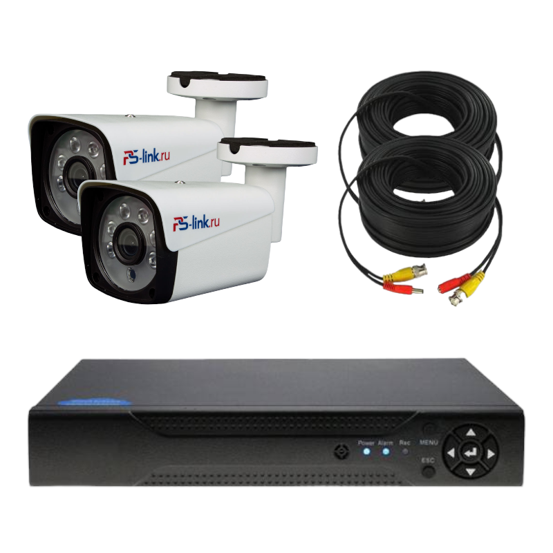 Комплект видеонаблюдения AHD 8Мп Ps-Link KIT-С802HD 2 камеры
