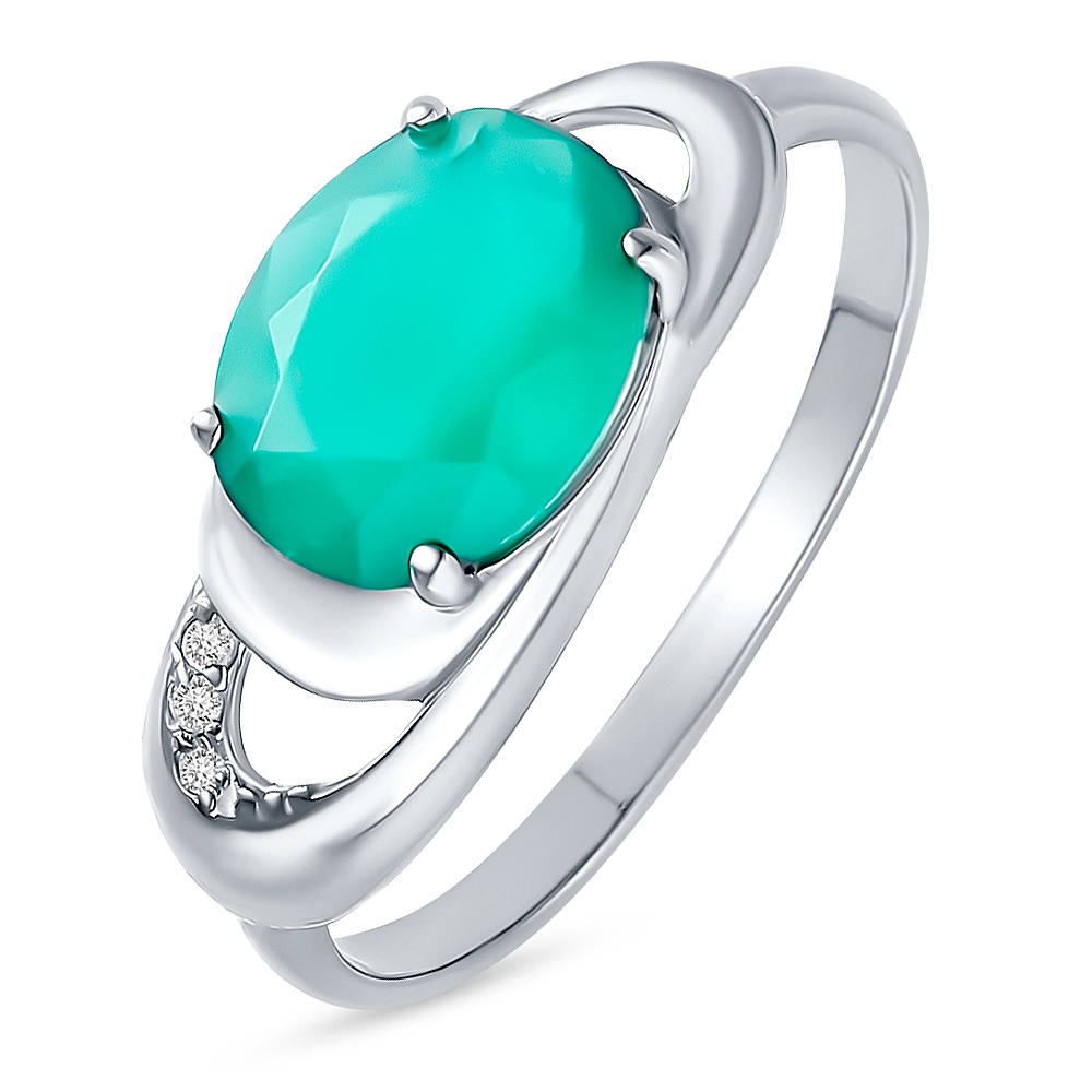 

Кольцо из серебра с кристаллом ювелирным/фианитом р. , 585Gold 701012200, 701012200