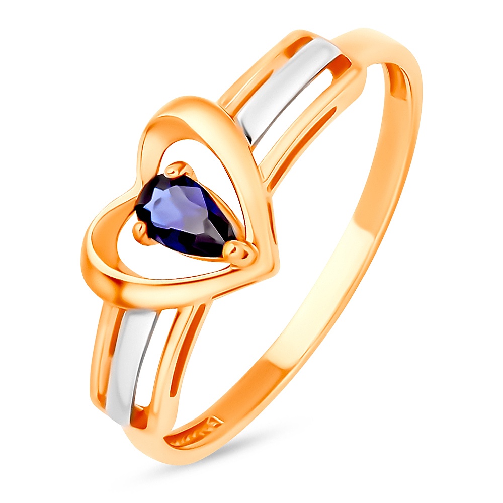 

Кольцо из золота р.  585Gold 101014165, сапфир искусственный, 101014165