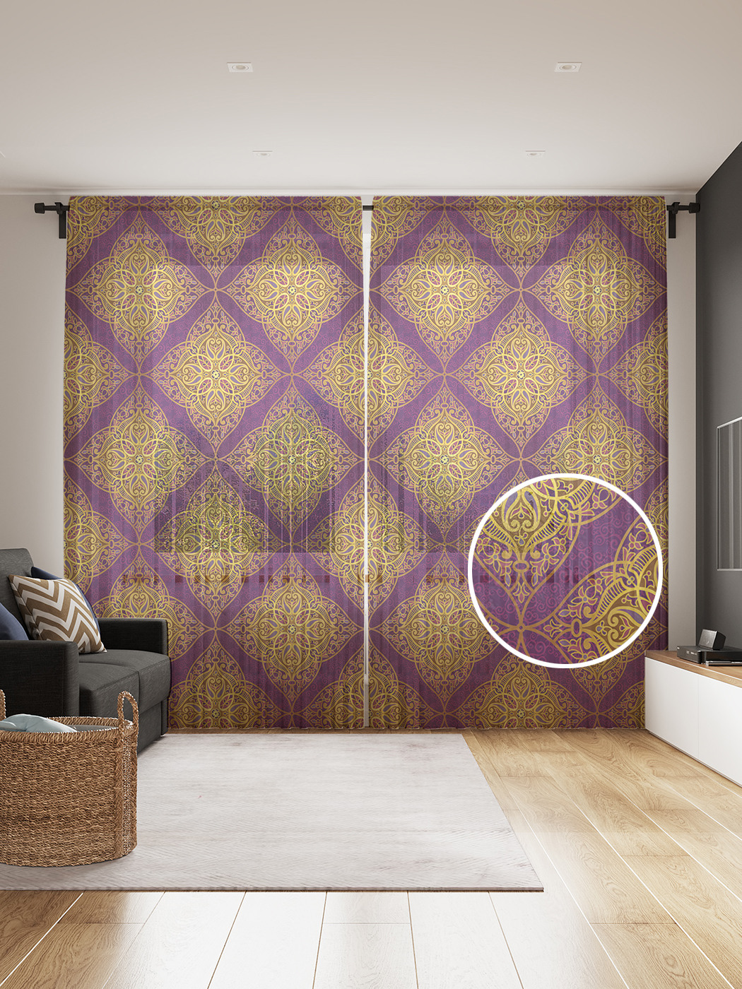 

Фототюль JoyArty "Восточное изящество", 145x265см, 2 полотна, лента, 50 крючков, Восточное изящество