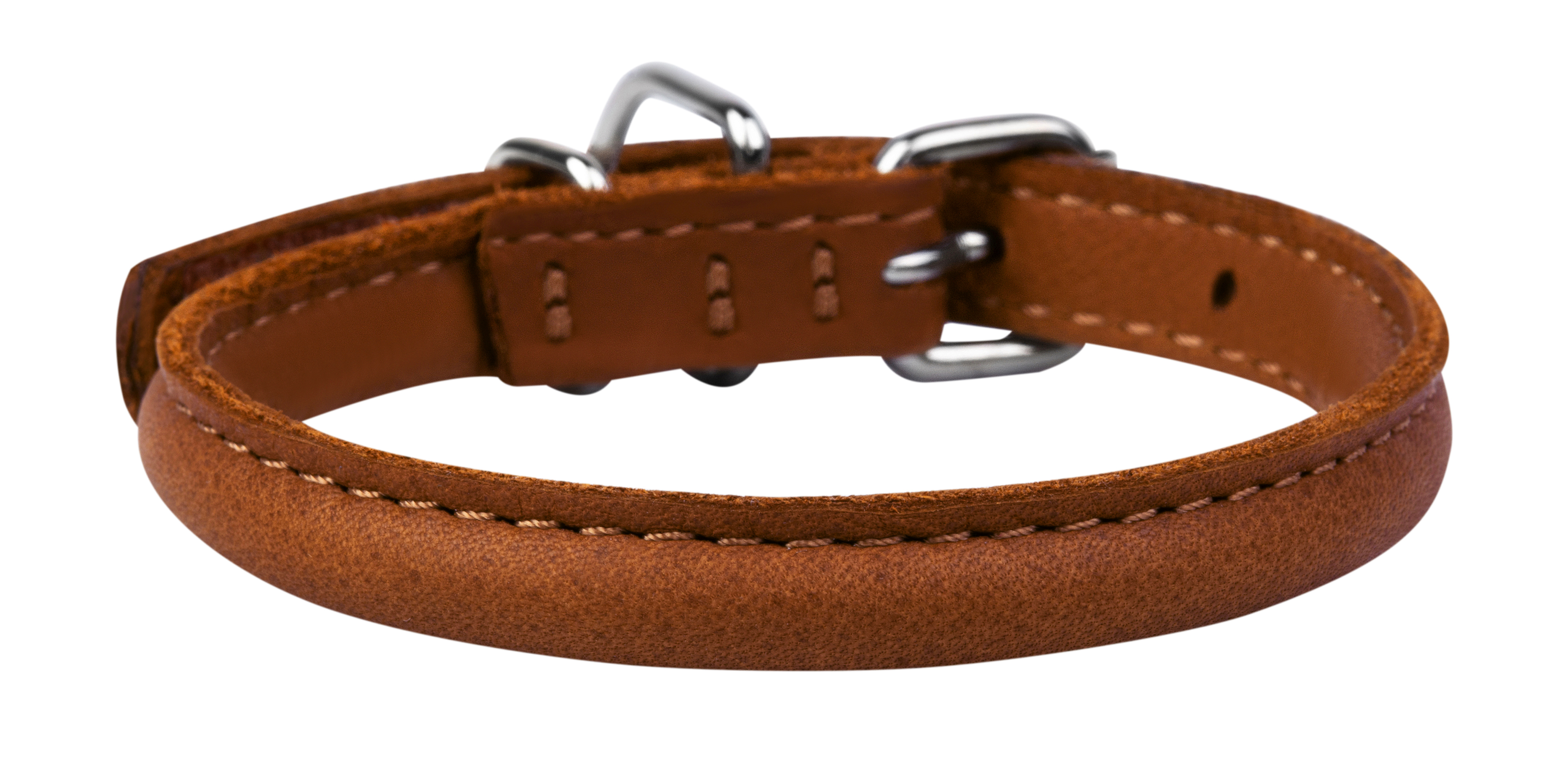 фото Ошейник для собак collar waudog soft двойной круглый, коричневый, 8 мм х 20-23 см