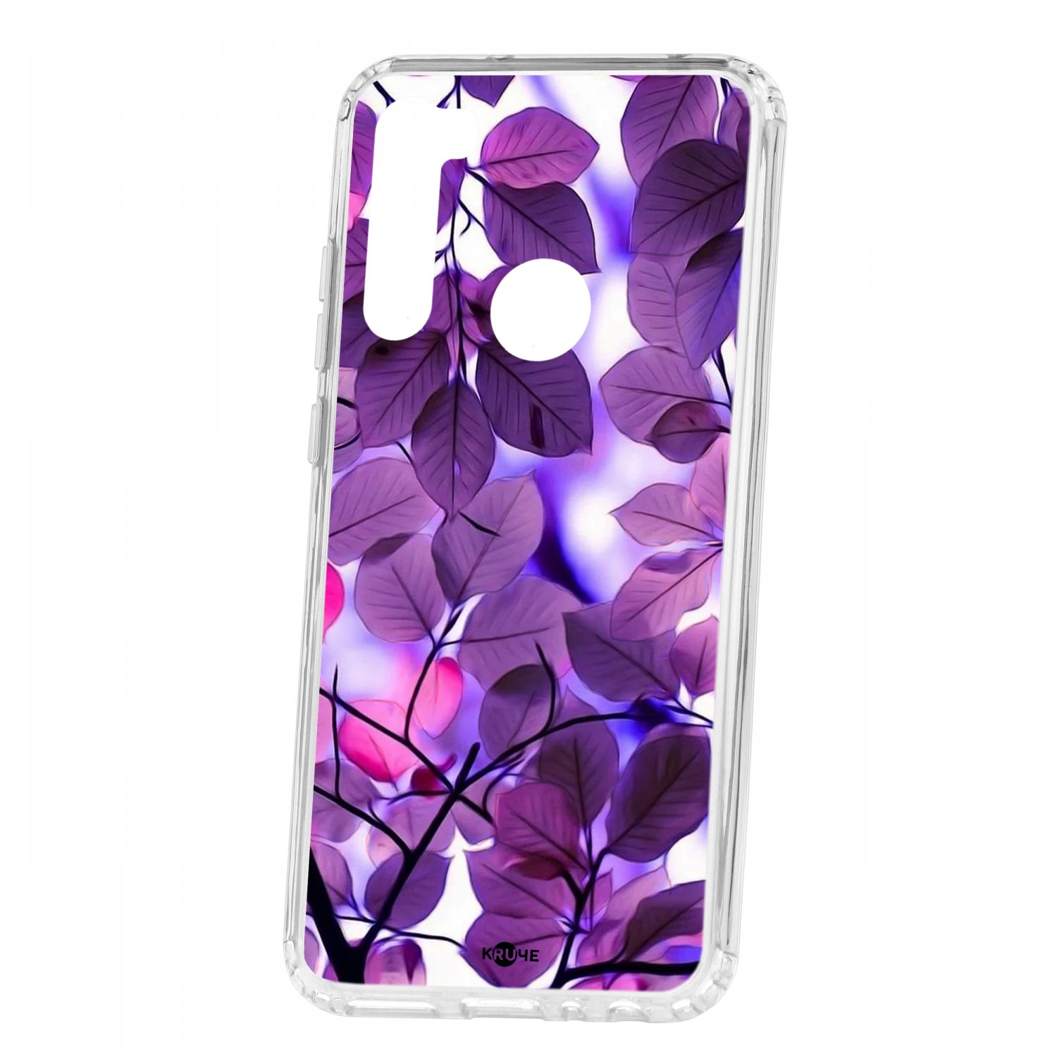 фото Чехол kruche xiaomi redmi note 8t print purple leaves кruче