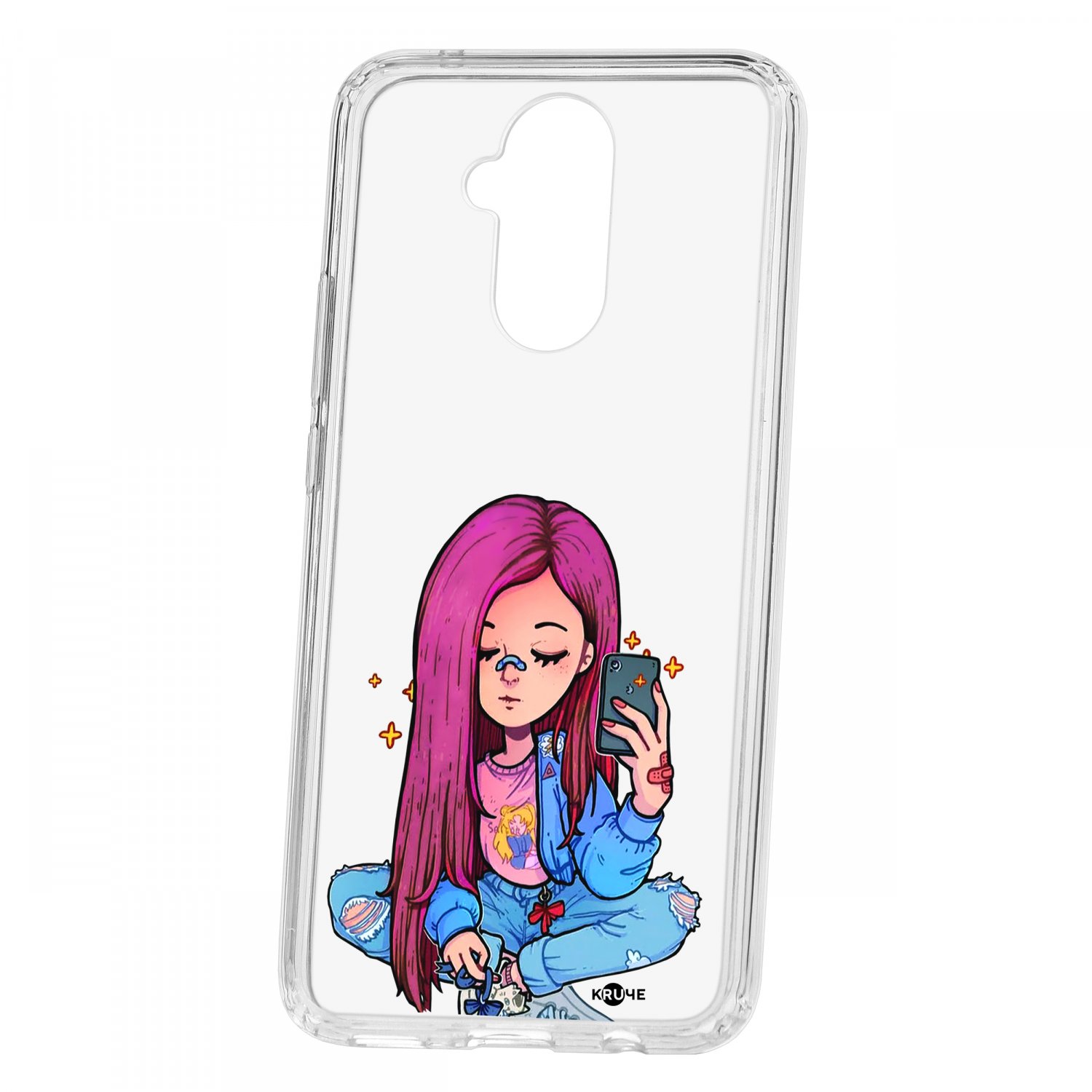 фото Чехол kruche huawei mate 20 lite print pink hair кruче