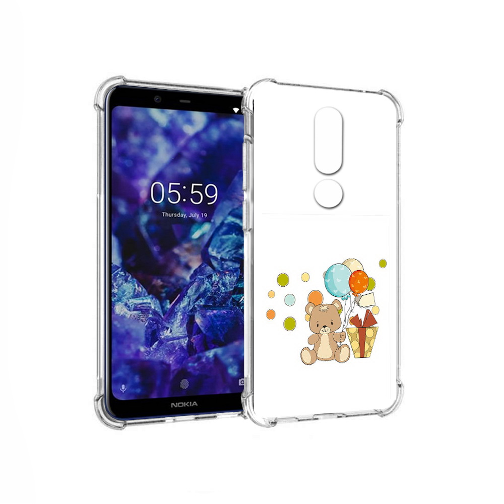 

Чехол MyPads Tocco для Nokia 5.1 Plus медвеженок с подарком (PT119548.120.470), Прозрачный, Tocco