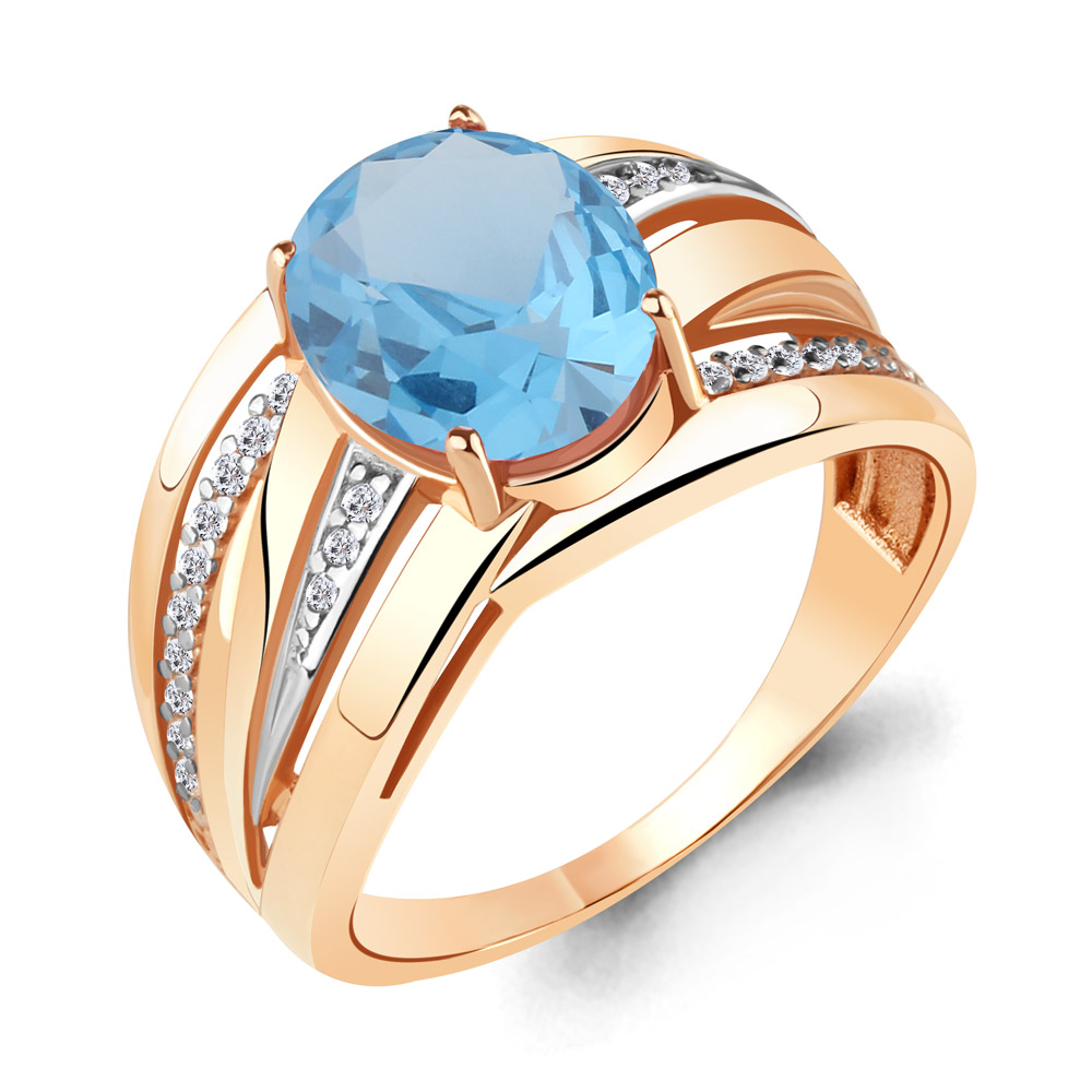 

Кольцо из серебра с топазом р.  Aquamarine 6579292А_925_з, 6579292А_925_з