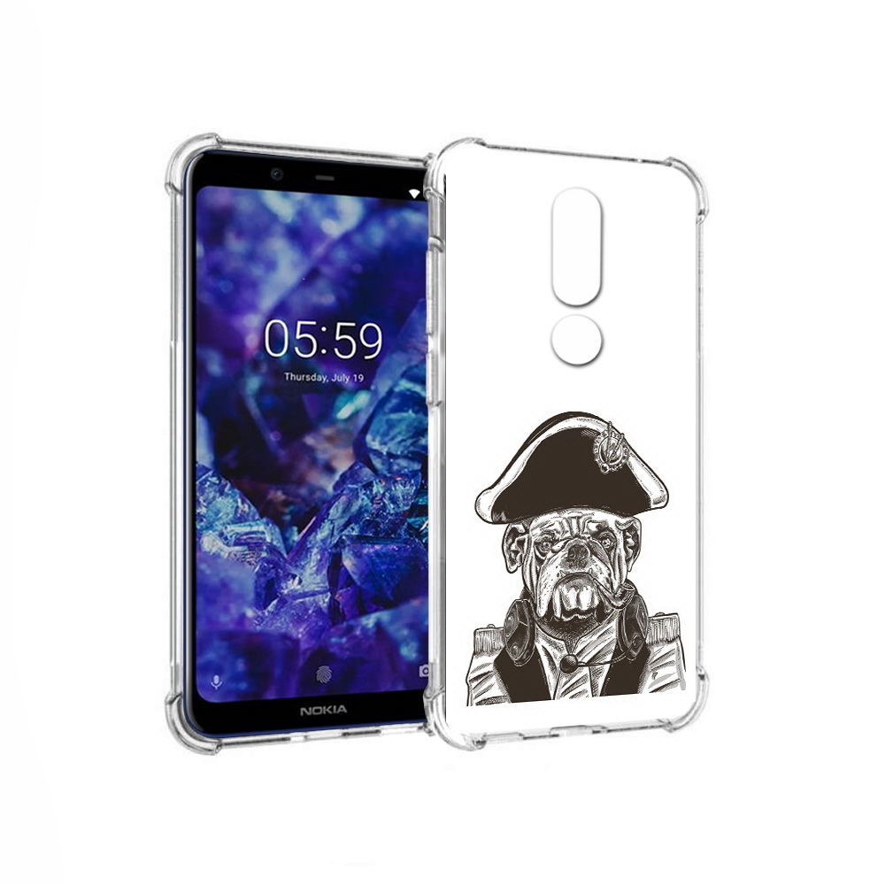 

Чехол MyPads Tocco для Nokia 5.1 Plus мопс генерал (PT119548.120.483), Прозрачный, Tocco