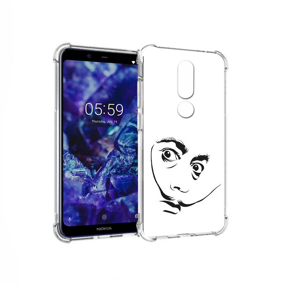 

Чехол MyPads Tocco для Nokia 5.1 Plus мужчина с длинными усами (PT119548.120.487), Прозрачный, Tocco