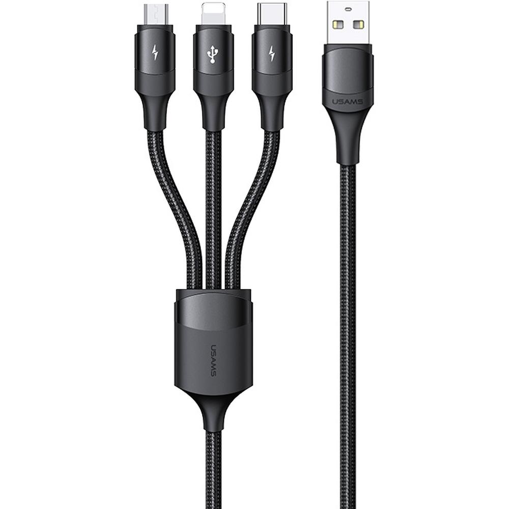 Кабель 3 в 1 Usams US-SJ515 U73 с разъемом Apple Lightning/micro-USB/Type C 1,2м