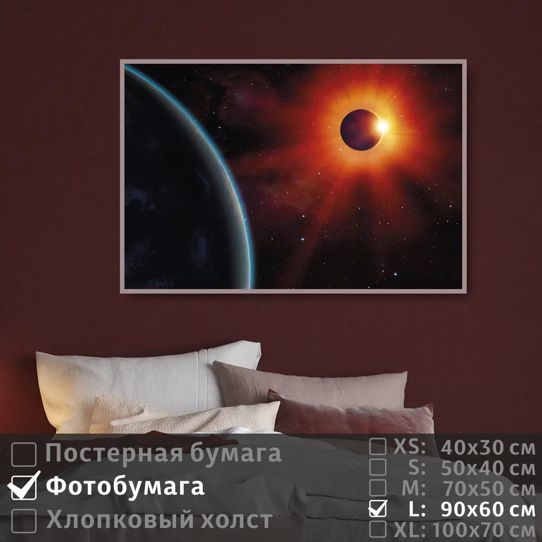 

Постер на фотобумаге ПолиЦентр Планета земля в космосе при ярком свете 90х60 см, ПланетаЗемляВКосмосеПриЯркомСвете