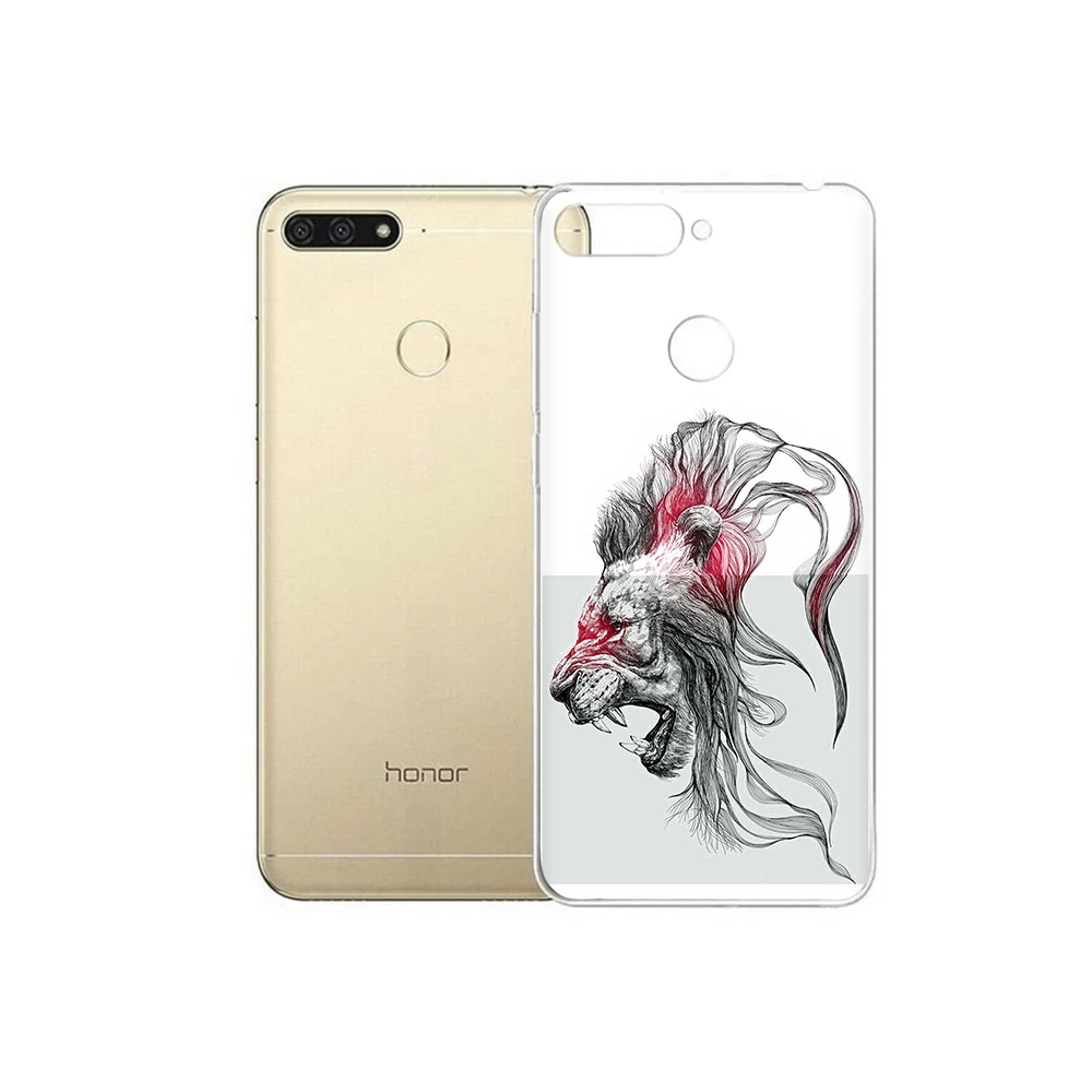 

Чехол MyPads Tocco для Huawei 7C разъяренный лев (PT111175.61.576), Прозрачный, Tocco
