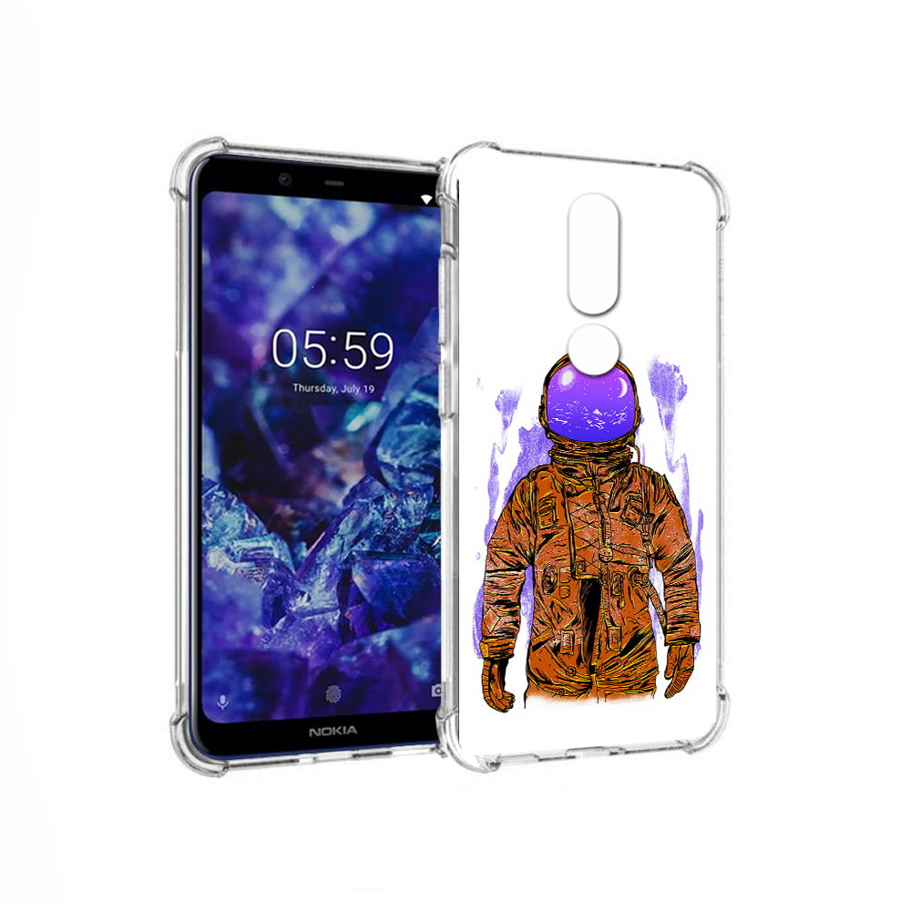 

Чехол MyPads Tocco для Nokia 5.1 Plus нарисованный мужчина в скафандре (PT119548.120.510), Прозрачный, Tocco