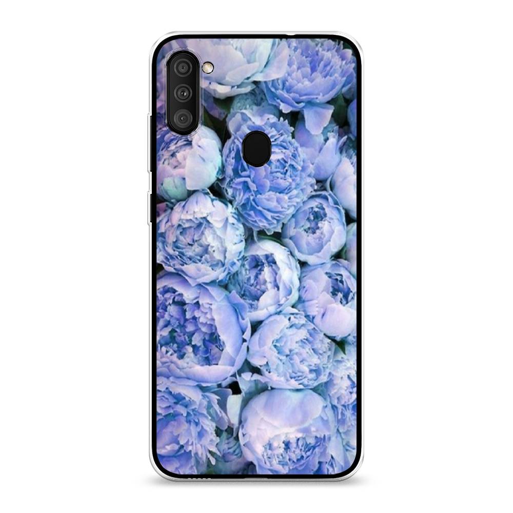 фото Силиконовый чехол "пионы голубые" на samsung galaxy m11 awog