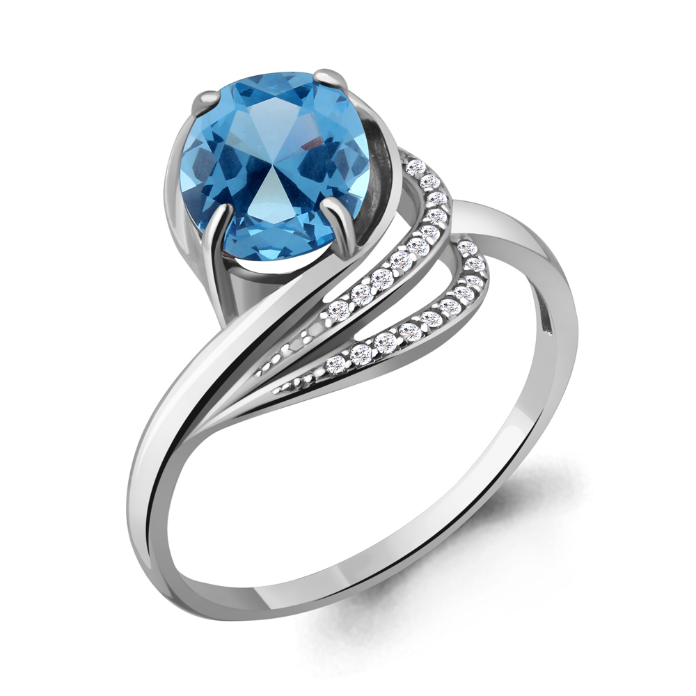 

Кольцо из серебра с топазом р. 17,5 Aquamarine 6579592А_925_р, 6579592А_925_р