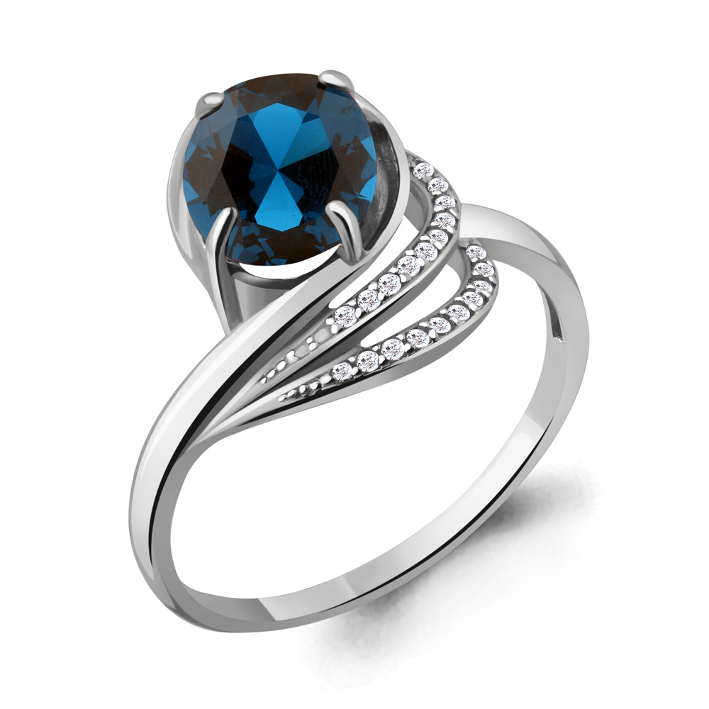 

Кольцо из серебра с топазом р. 17,5 Aquamarine 6579593А_925_р, 6579593А_925_р