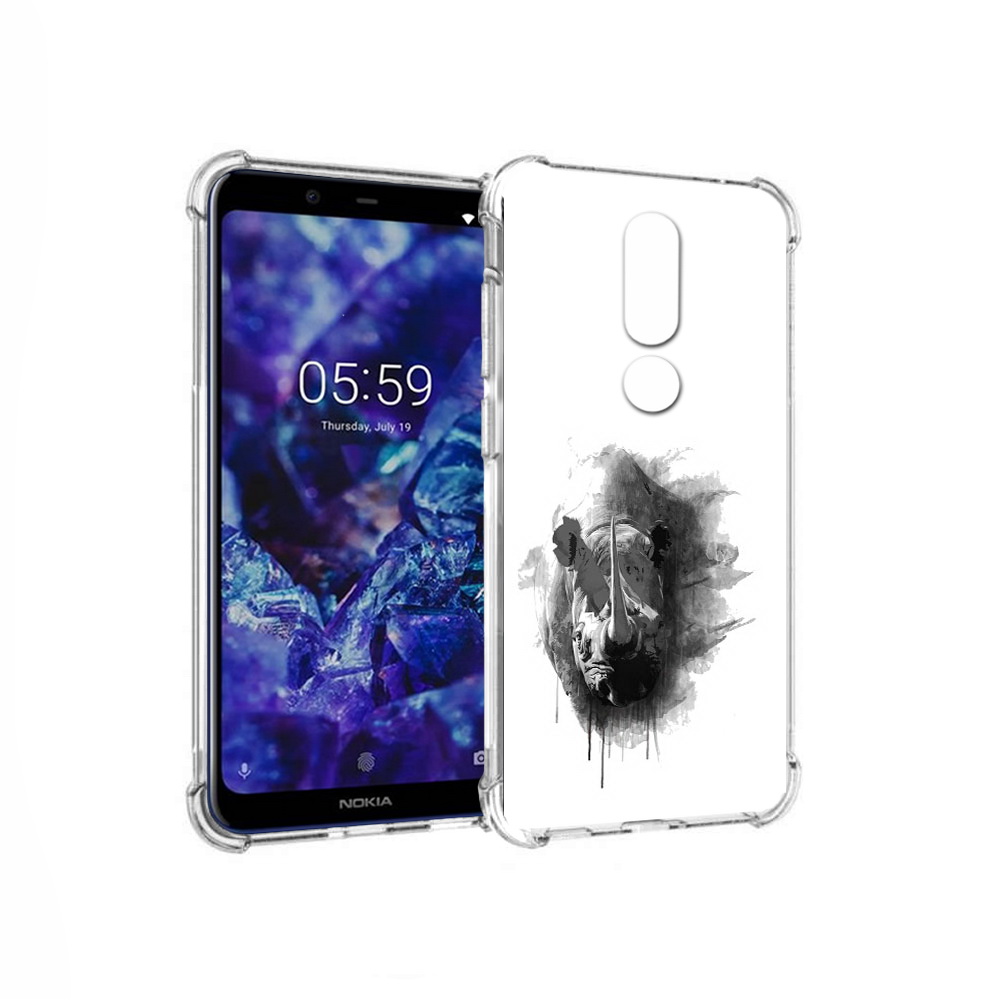 

Чехол MyPads Tocco для Nokia 5.1 Plus носорог (PT119548.120.523), Прозрачный, Tocco