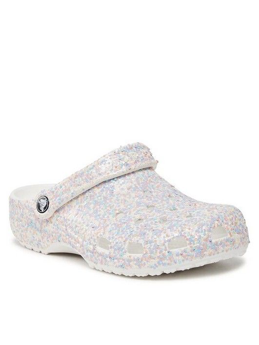 Сабо женские Crocs Classic Glitter Clog белые 42.5 EU