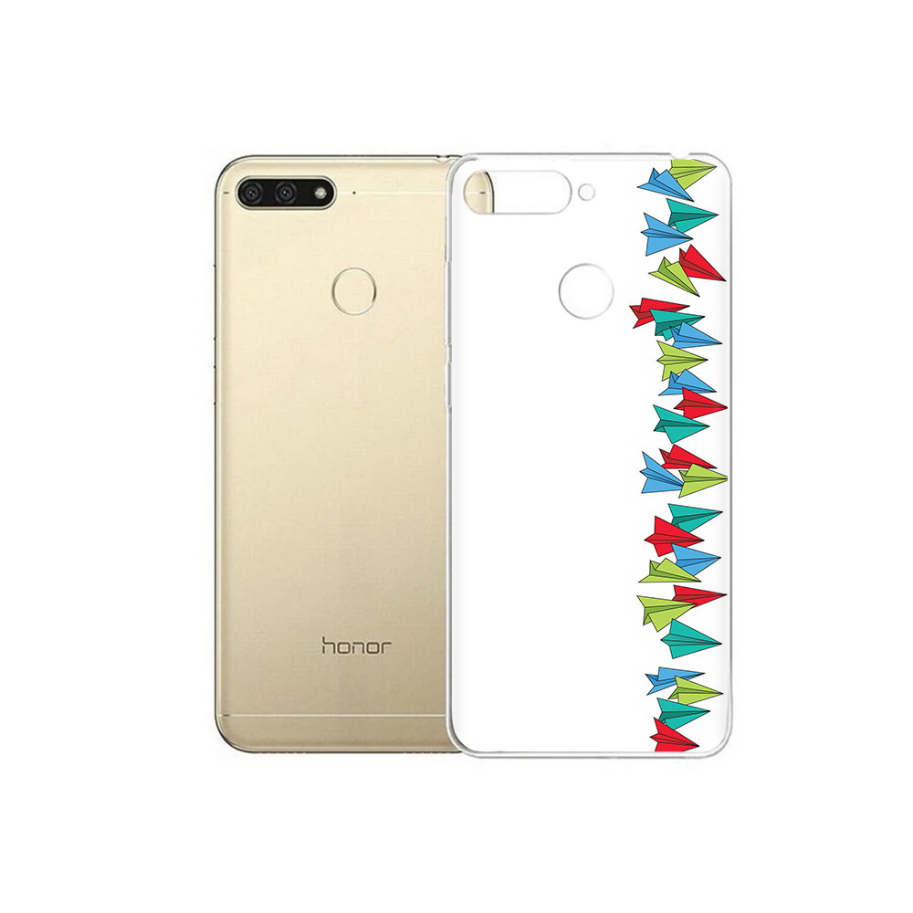 

Чехол MyPads Tocco для Huawei 7C самолетики из листочков (PT111175.61.593), Прозрачный, Tocco