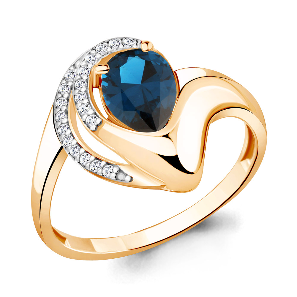 

Кольцо из серебра с топазом р. 18 Aquamarine 6579693А_925_з, 6579693А_925_з