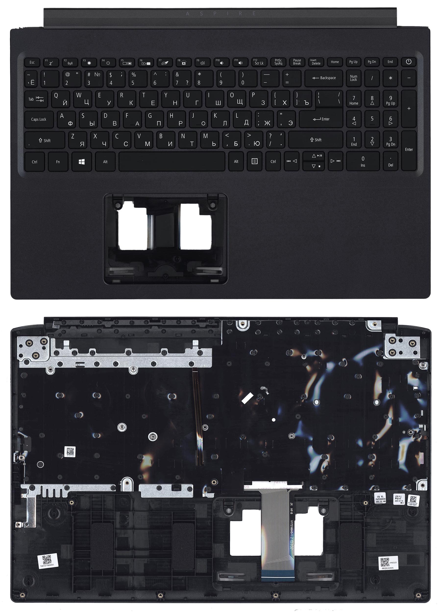 фото Клавиатура для ноутбука acer aspire 7 a715-41g черная топ-панель oem