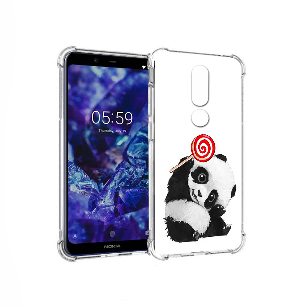 Чехол MyPads Tocco для Nokia 5.1 Plus панда с леденцом (PT119548.120.534)