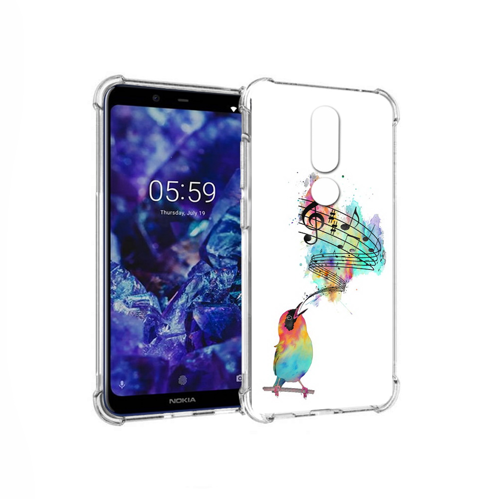 

Чехол MyPads Tocco для Nokia 5.1 Plus певчая птичка (PT119548.120.536), Прозрачный, Tocco