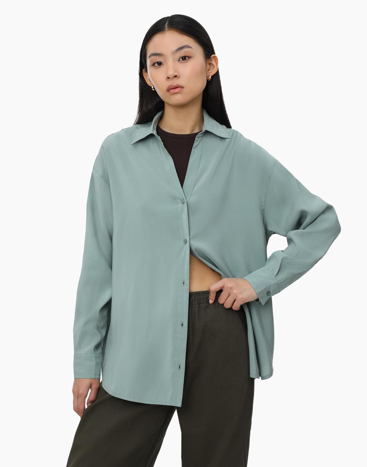 Блуза женская Gloria Jeans GWT003105 зеленая S