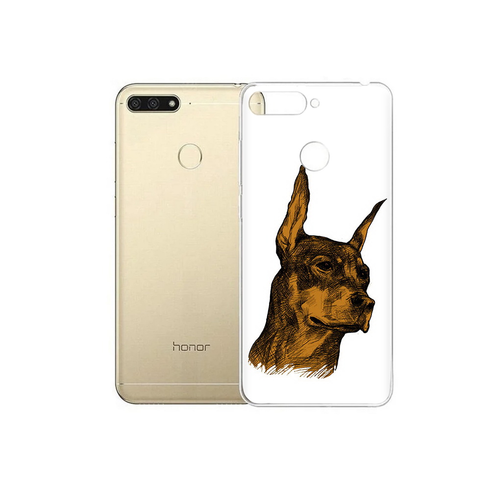 

Чехол MyPads Tocco для Huawei 7C скетч доберман (PT111175.61.605), Прозрачный, Tocco