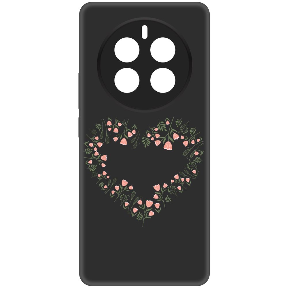 

Чехол-накладка Krutoff Soft Case Цветочное сердце для Realme 12 Pro+ 5G черный