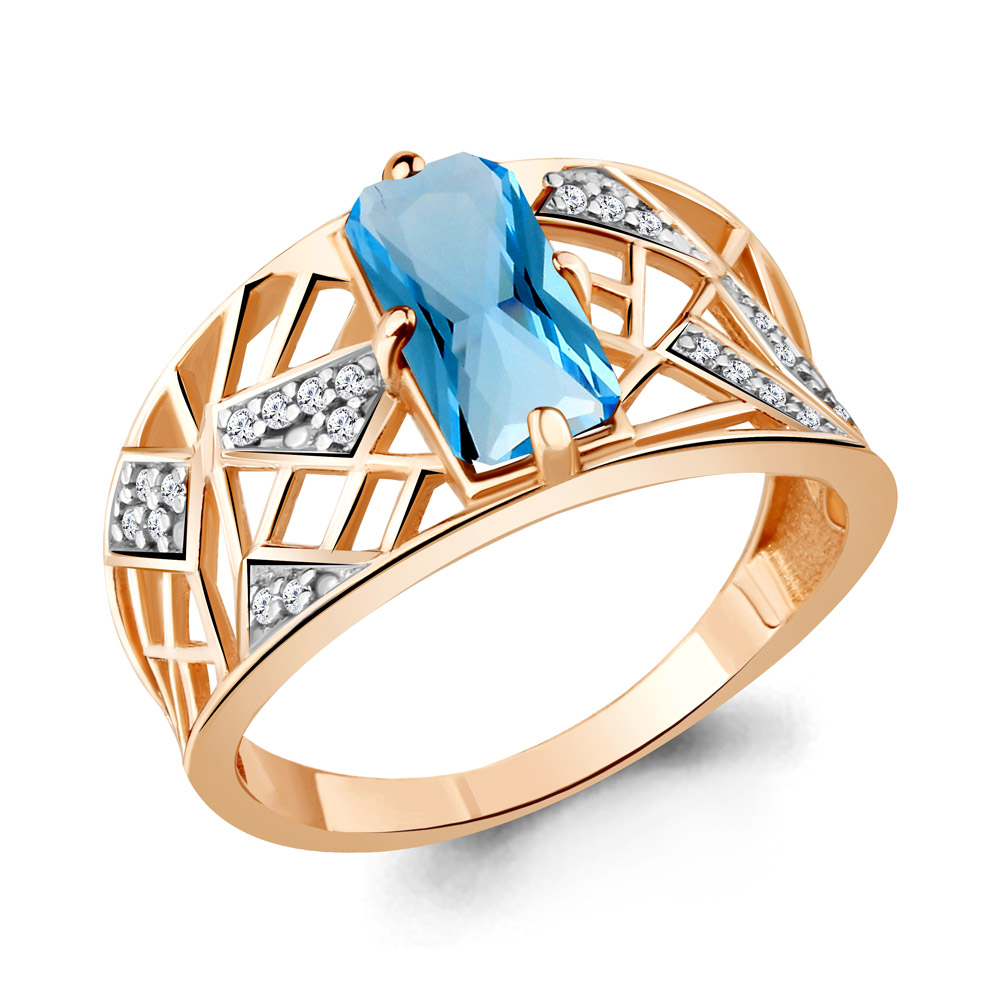 

Кольцо из серебра с топазом р.  Aquamarine 6579892А_925_з, 6579892А_925_з