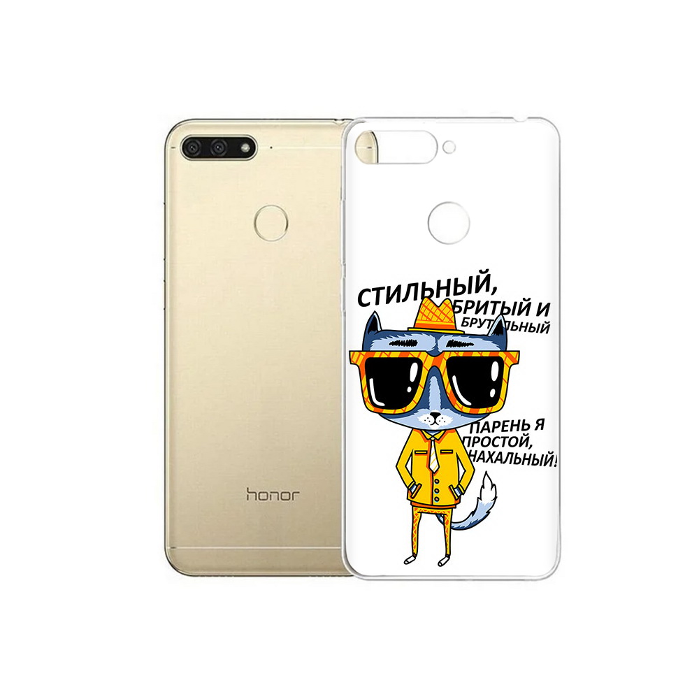 

Чехол MyPads Tocco для Huawei 7C стильный кот (PT111175.61.625), Прозрачный, Tocco
