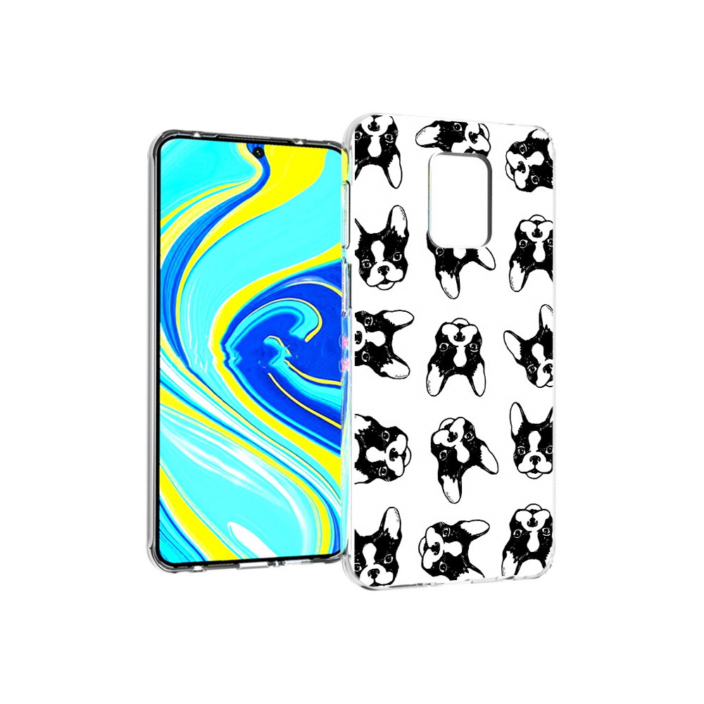Чехол MyPads Tocco для Xiaomi Redmi Note 9 Pro черно белые собачки (PT146368.268.683)