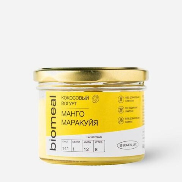 

Йогурт Biomeal Кокосовый, манго, маракуйя, 180 г